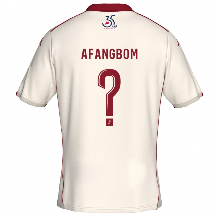 נשים Adelino Afangbom #0 לבן בורדו הרחק ג'רזי 2025/26 חולצה קצרה