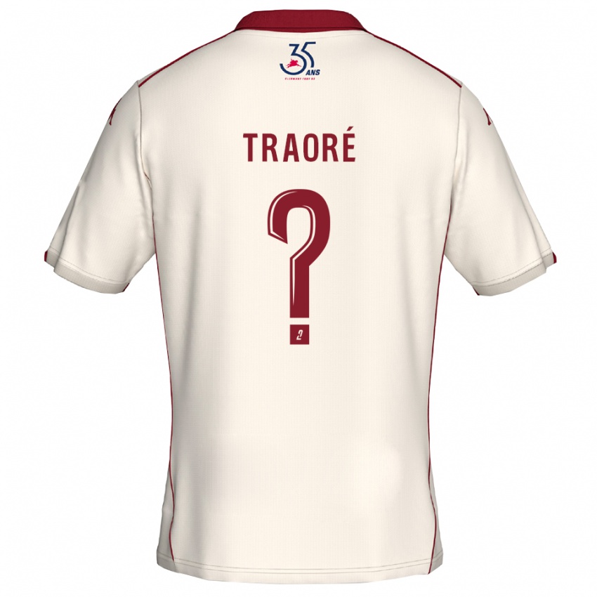 נשים Soumaela Traoré #0 לבן בורדו הרחק ג'רזי 2025/26 חולצה קצרה