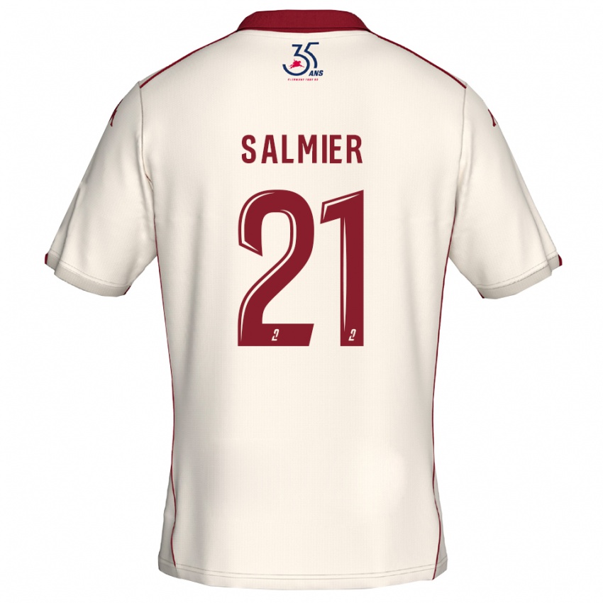 נשים Yoann Salmier #21 לבן בורדו הרחק ג'רזי 2025/26 חולצה קצרה