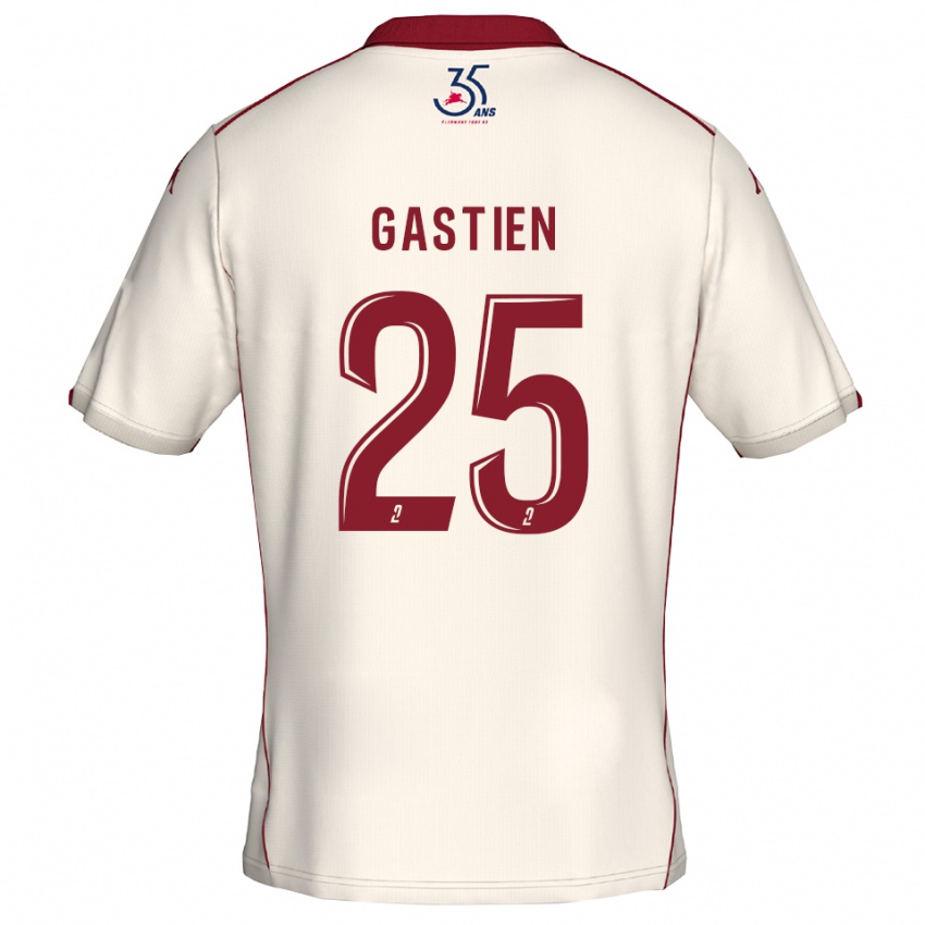 נשים יוהאן גסטיאן #25 לבן בורדו הרחק ג'רזי 2025/26 חולצה קצרה