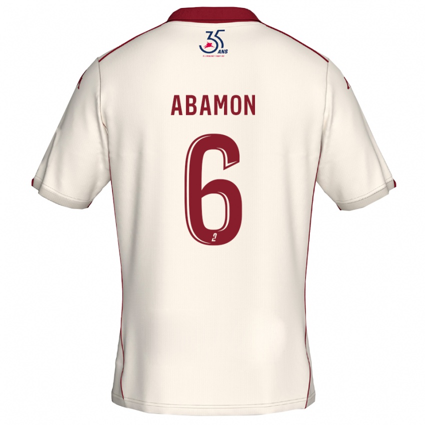 נשים Noélie Abamon #6 לבן בורדו הרחק ג'רזי 2025/26 חולצה קצרה