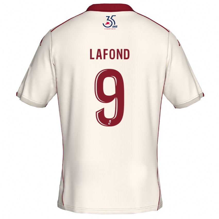 נשים Mégane Lafond #9 לבן בורדו הרחק ג'רזי 2025/26 חולצה קצרה