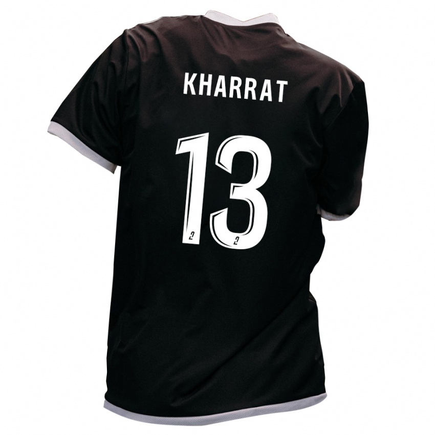 נשים Yassine Kharrat #13 שחור זהב הרחק ג'רזי 2025/26 חולצה קצרה