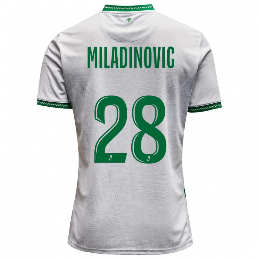 נשים איגור מילדינוביץ' #28 לבן ירוק הרחק ג'רזי 2025/26 חולצה קצרה