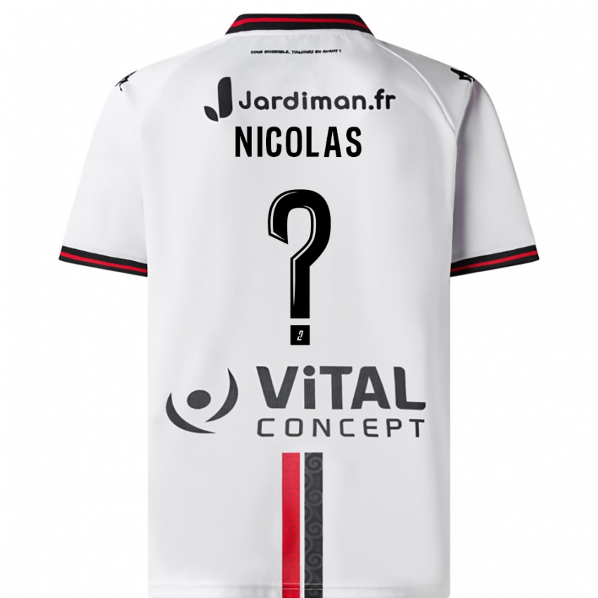 נשים Corentin Nicolas #0 לבן אדום הרחק ג'רזי 2025/26 חולצה קצרה
