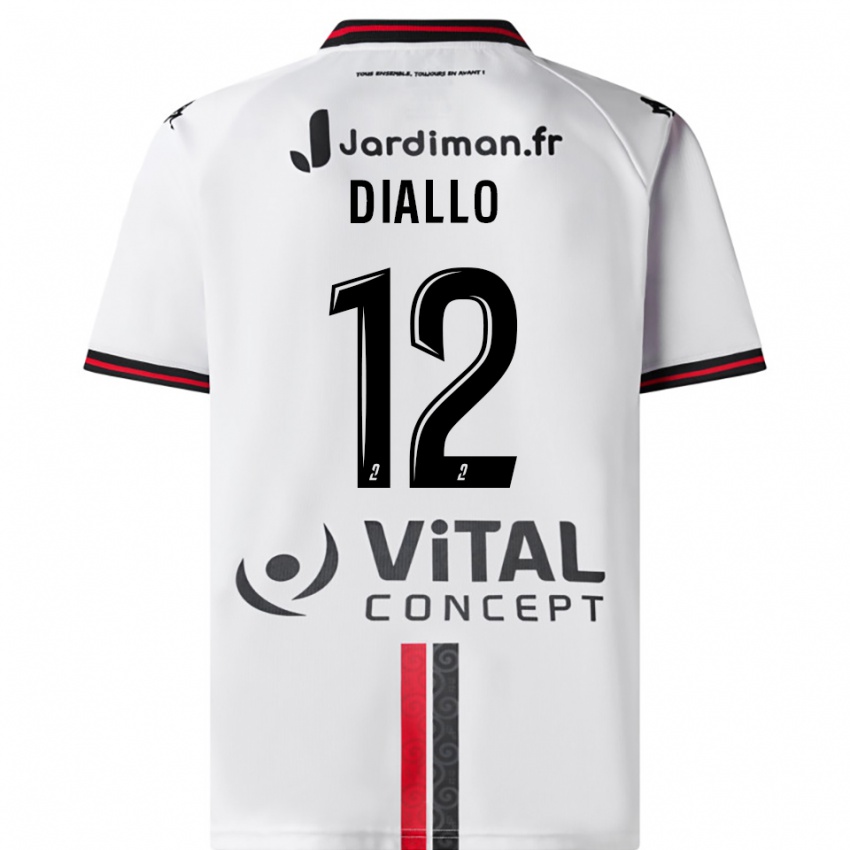 נשים Youssouf Diallo #12 לבן אדום הרחק ג'רזי 2025/26 חולצה קצרה