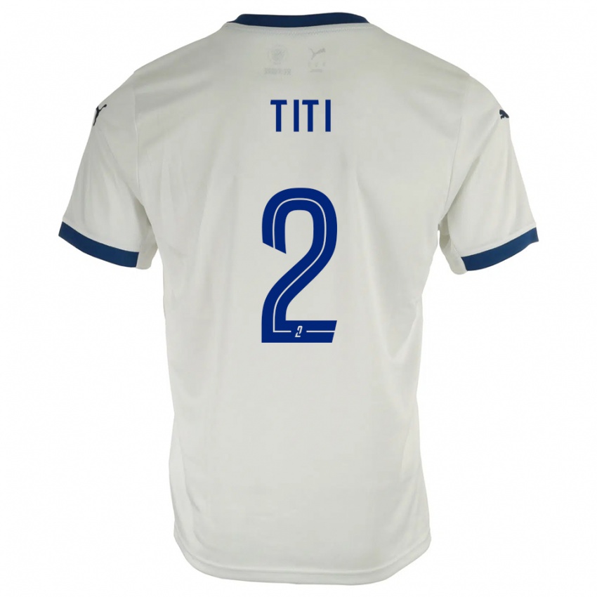 נשים Yvann Titi #2 לבן כחול הרחק ג'רזי 2025/26 חולצה קצרה