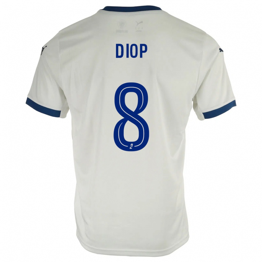 נשים מוחמד דיופ #8 לבן כחול הרחק ג'רזי 2025/26 חולצה קצרה