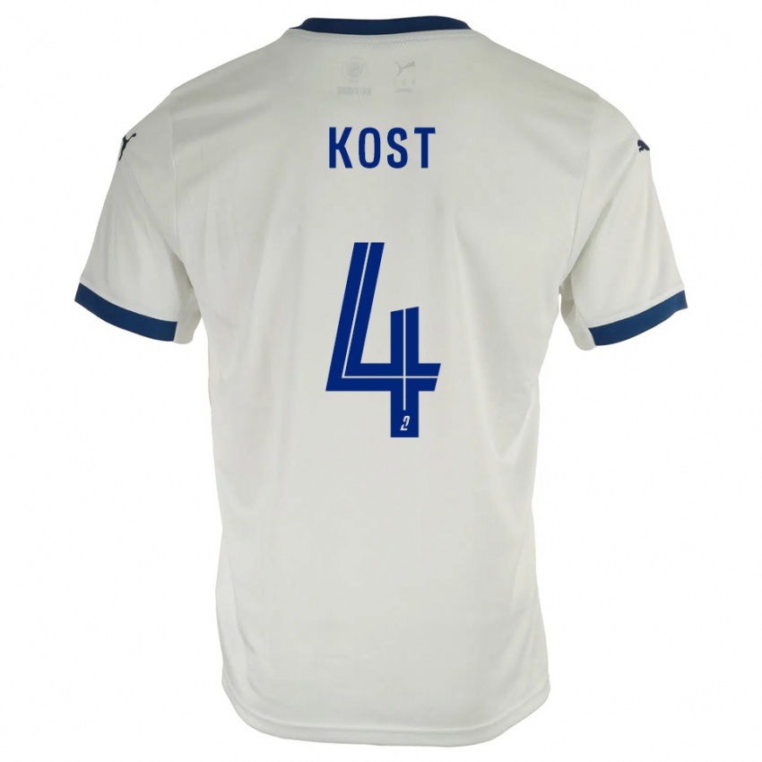 נשים אנזו קוסט #4 לבן כחול הרחק ג'רזי 2025/26 חולצה קצרה