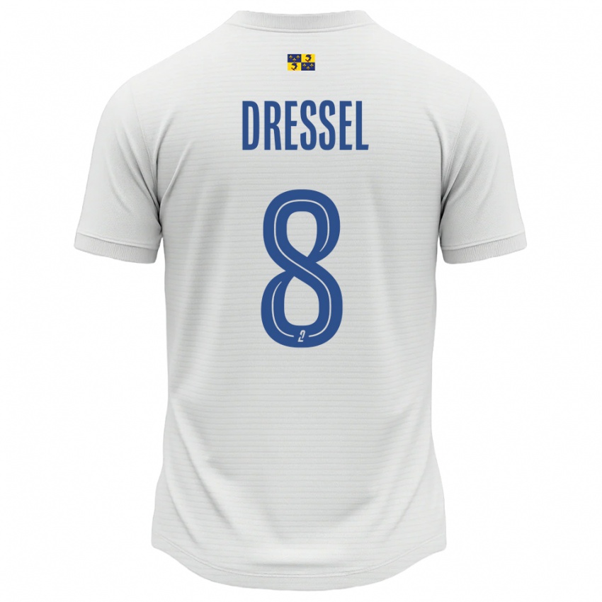 נשים Charlie Dressel #8 לבן כחול הרחק ג'רזי 2025/26 חולצה קצרה