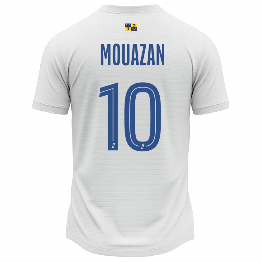 נשים Baptiste Mouazan #10 לבן כחול הרחק ג'רזי 2025/26 חולצה קצרה