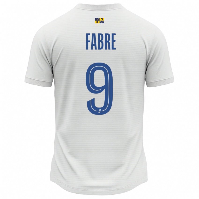 נשים Claudia Fabre #9 לבן כחול הרחק ג'רזי 2025/26 חולצה קצרה