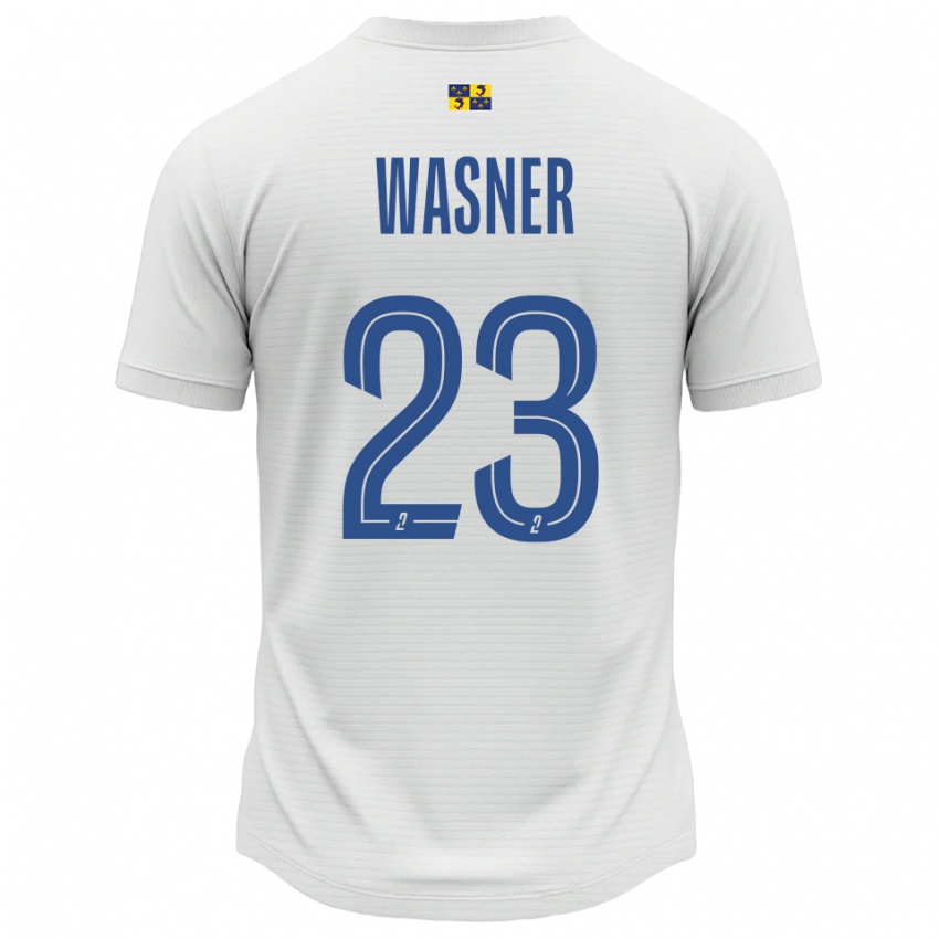 נשים Ophélie Wasner #23 לבן כחול הרחק ג'רזי 2025/26 חולצה קצרה