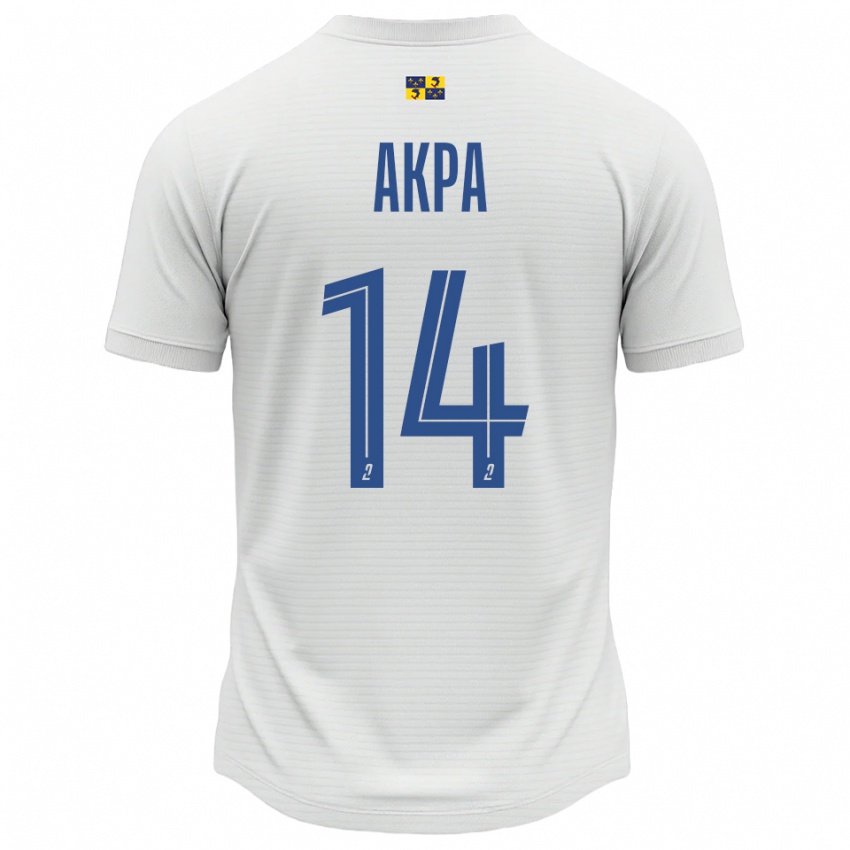 נשים Mara Akpa #14 לבן כחול הרחק ג'רזי 2025/26 חולצה קצרה