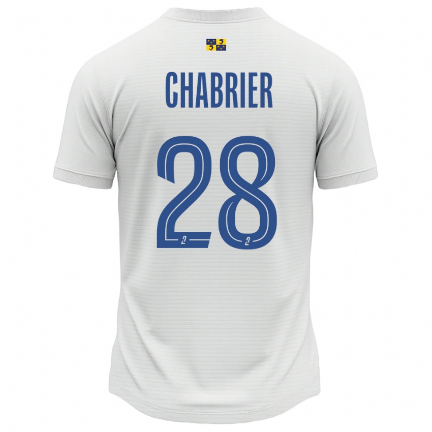 נשים Mélanie Chabrier #28 לבן כחול הרחק ג'רזי 2025/26 חולצה קצרה