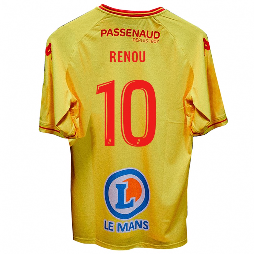 נשים Baptiste Renou #10 צהוב הרחק ג'רזי 2025/26 חולצה קצרה