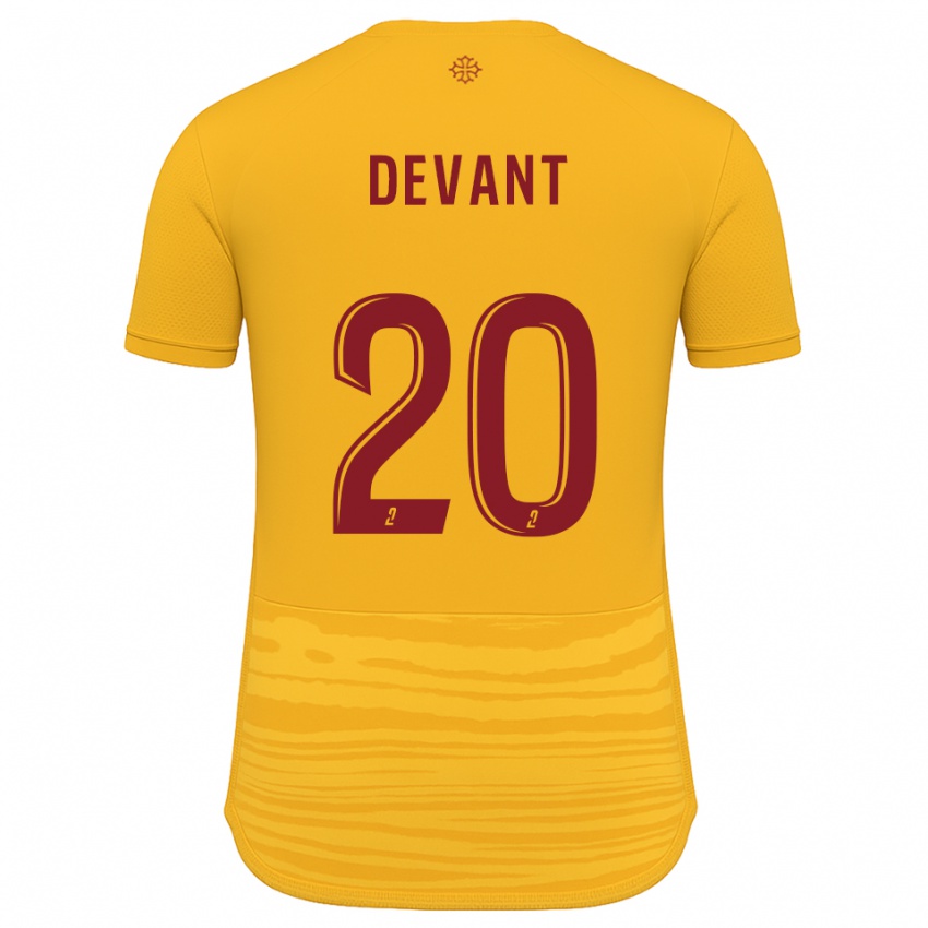 נשים Caroline Devant #20 כתום בורדו הרחק ג'רזי 2025/26 חולצה קצרה