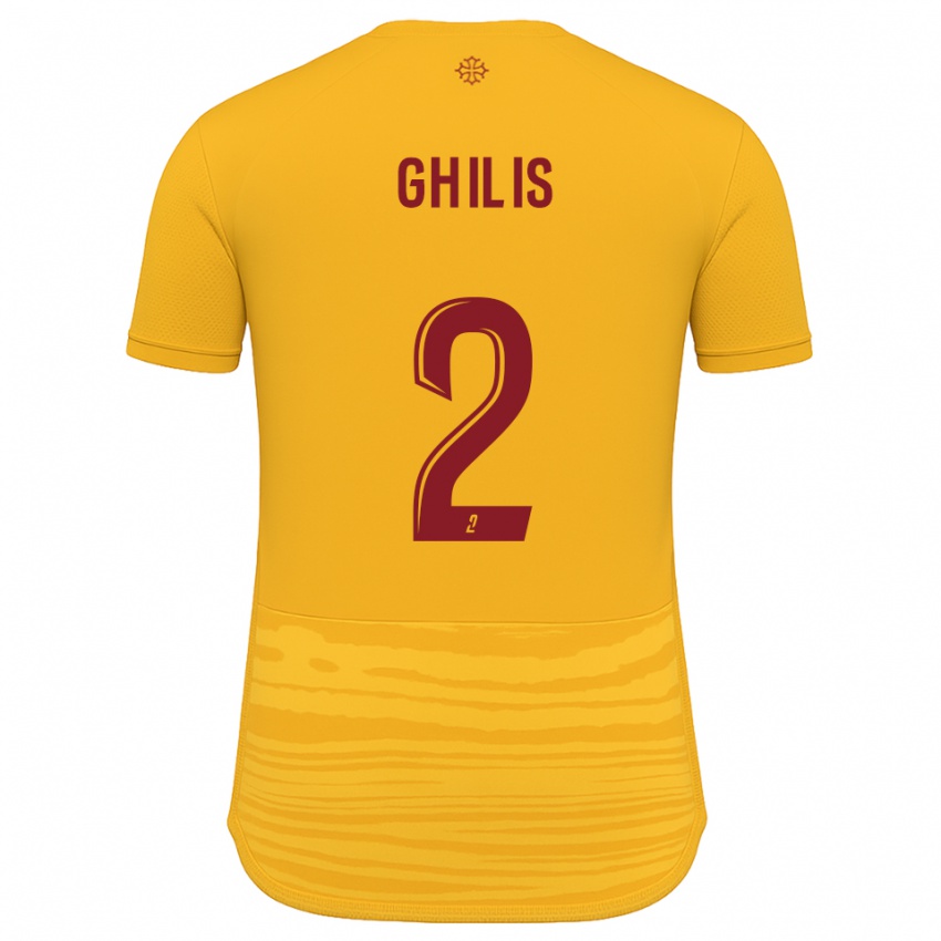 נשים Mohamed Ghilis #2 כתום בורדו הרחק ג'רזי 2025/26 חולצה קצרה