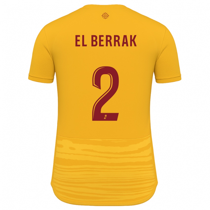 נשים Nael El Berrak #2 כתום בורדו הרחק ג'רזי 2025/26 חולצה קצרה