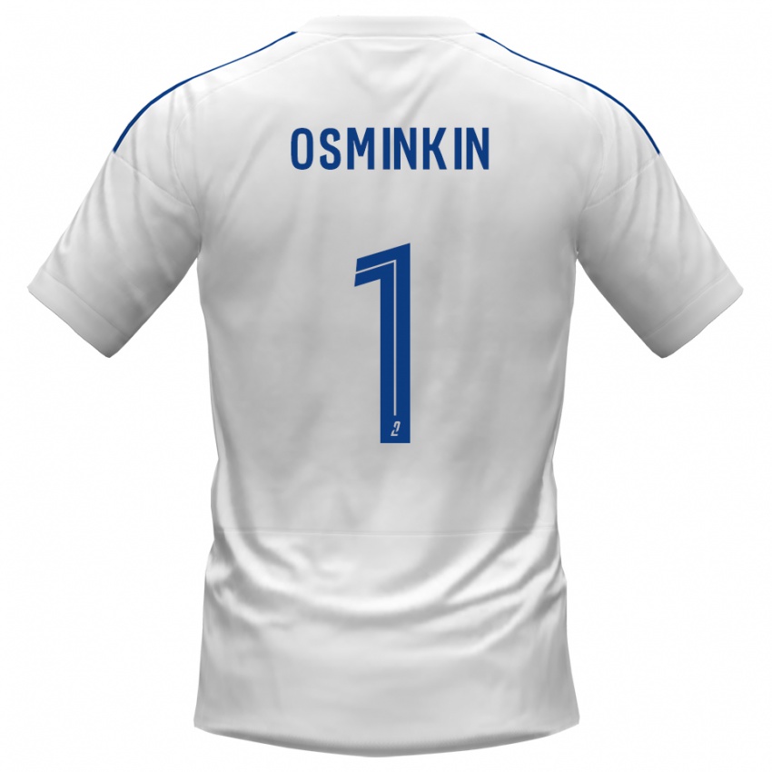 נשים Vitaliy Osminkin #1 לבן כחול הרחק ג'רזי 2025/26 חולצה קצרה