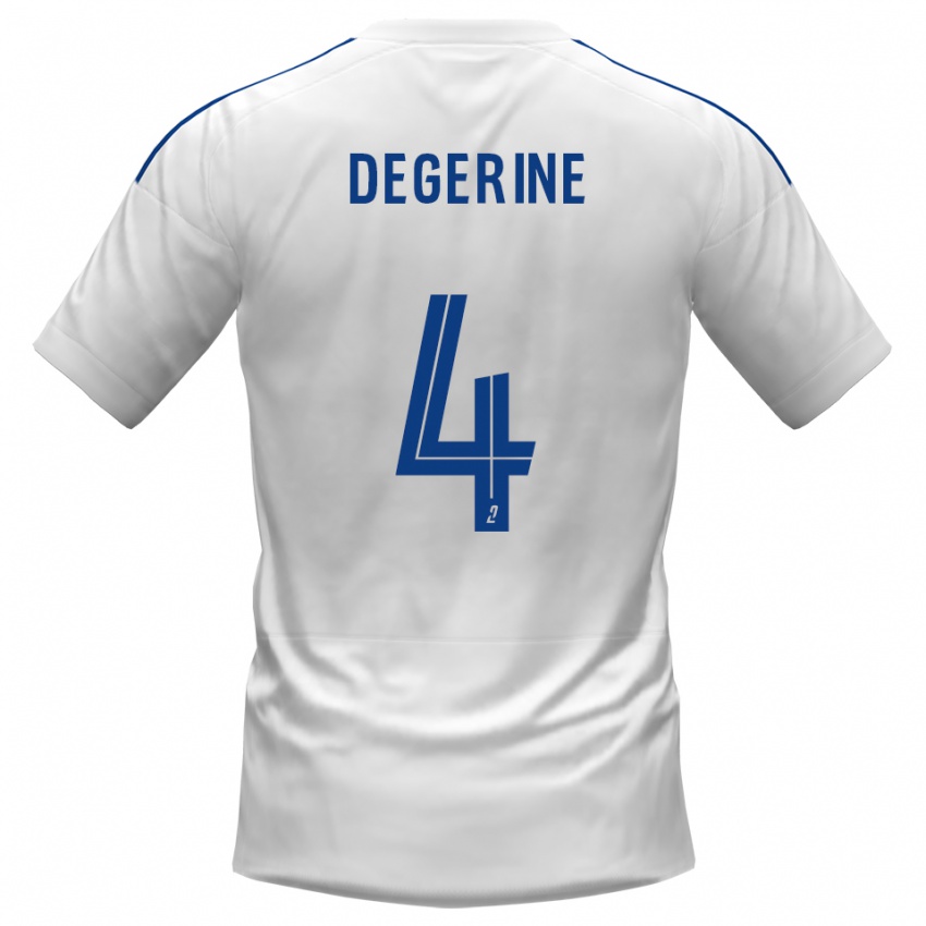 נשים Saveriu Degerine #4 לבן כחול הרחק ג'רזי 2025/26 חולצה קצרה