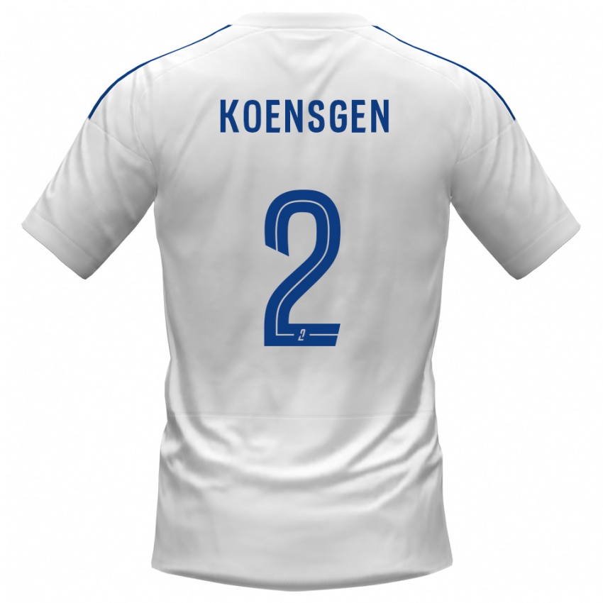 נשים Félicien Koensgen #2 לבן כחול הרחק ג'רזי 2025/26 חולצה קצרה