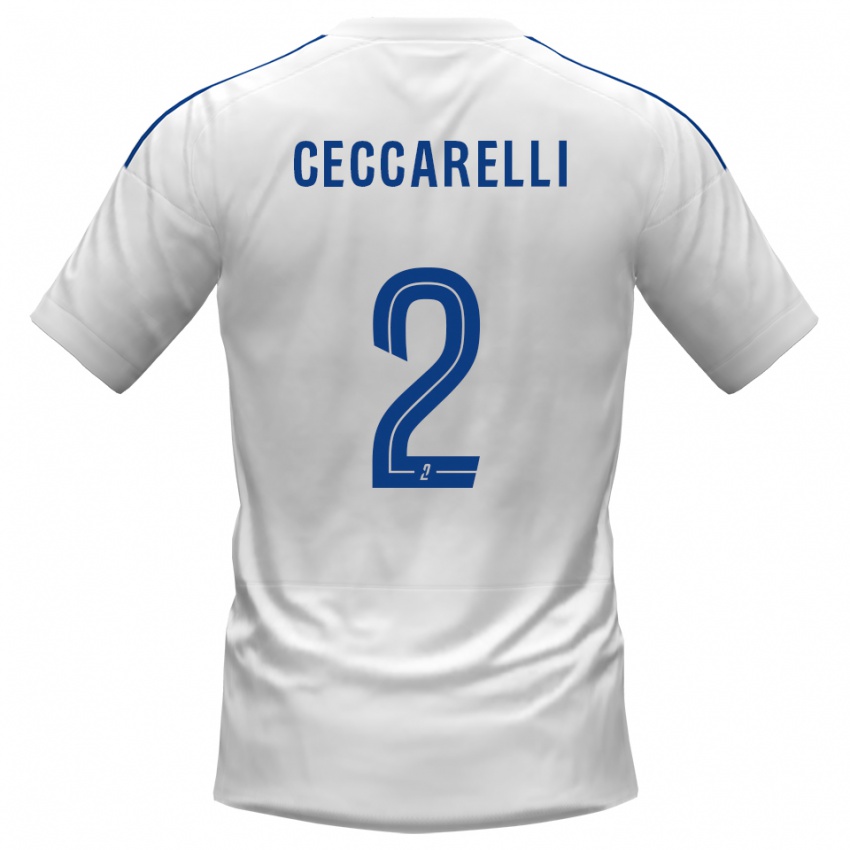 נשים Gabriel Ceccarelli #2 לבן כחול הרחק ג'רזי 2025/26 חולצה קצרה