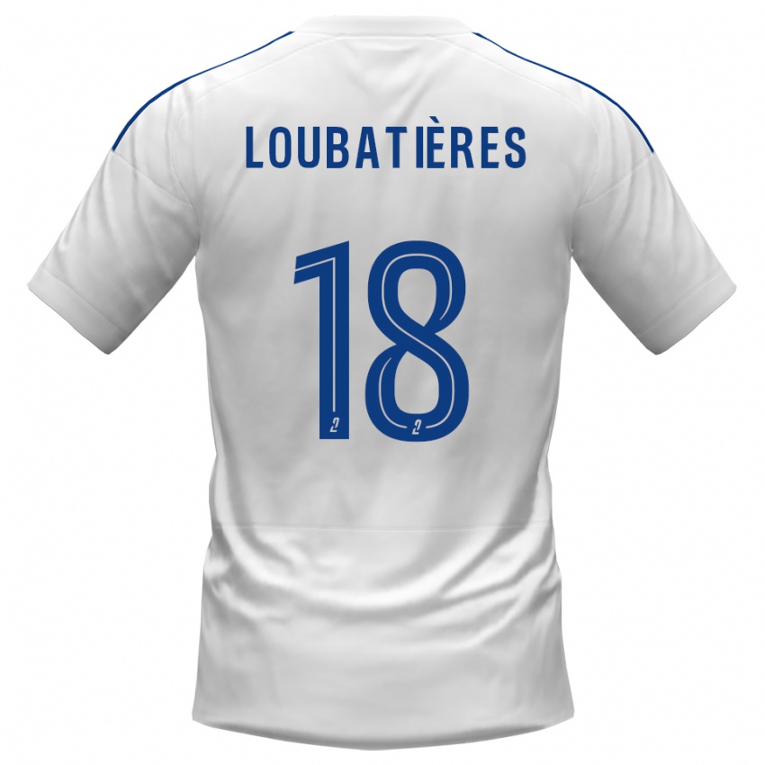 נשים Matéo Loubatières #18 לבן כחול הרחק ג'רזי 2025/26 חולצה קצרה