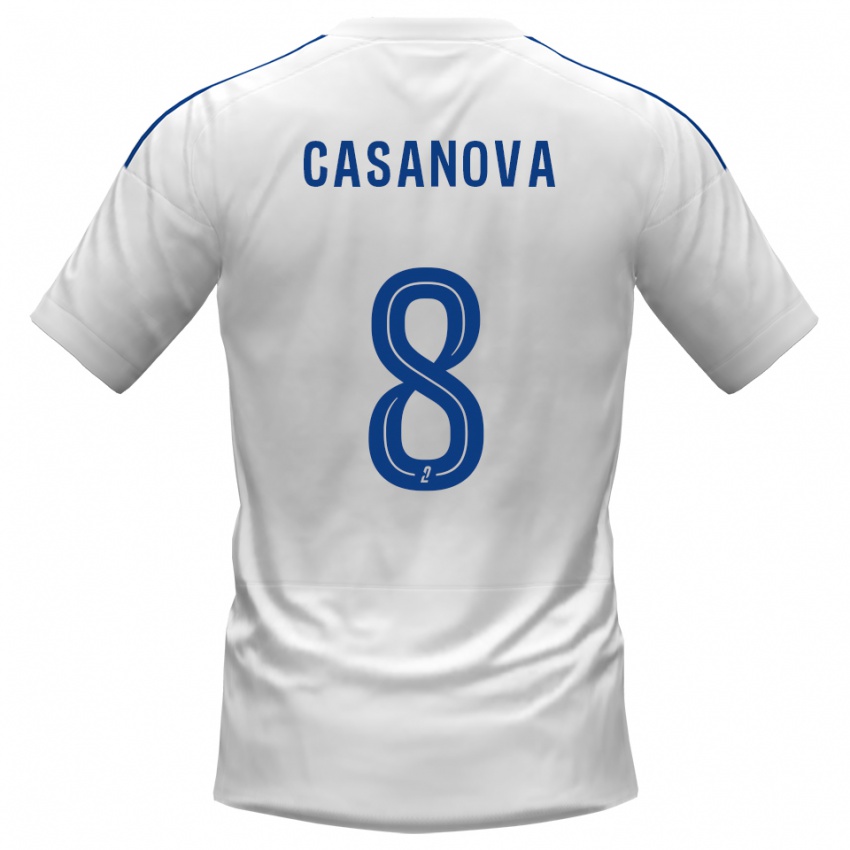 נשים Nicolas Casanova #8 לבן כחול הרחק ג'רזי 2025/26 חולצה קצרה