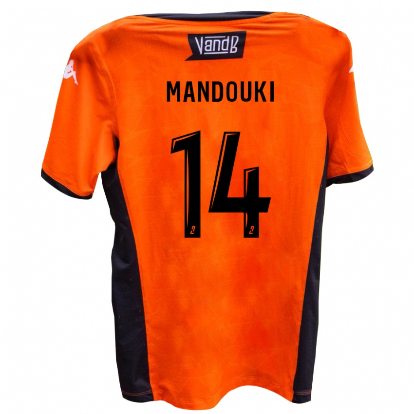 נשים Cyril Mandouki #14 לבן שחור הרחק ג'רזי 2025/26 חולצה קצרה