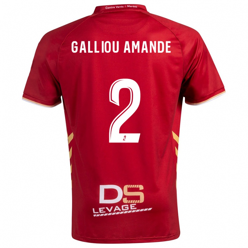 נשים Noa Galliou Amande #2 בורדו זהב הרחק ג'רזי 2025/26 חולצה קצרה