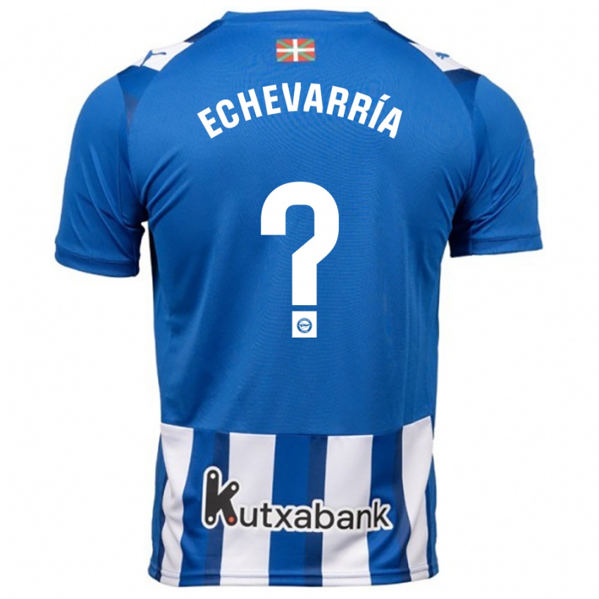 ילדים Iker Echevarría #0 כחול לבן ג'רזי ביתית 2025/26 חולצה קצרה