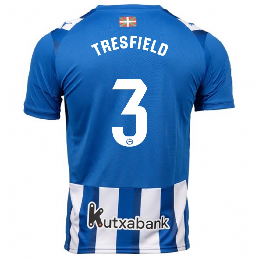 ילדים Laurène Tresfield #3 כחול לבן ג'רזי ביתית 2025/26 חולצה קצרה