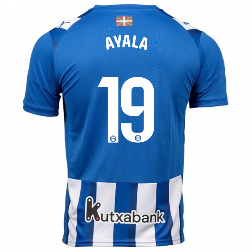 ילדים Axel Ayala #19 כחול לבן ג'רזי ביתית 2025/26 חולצה קצרה