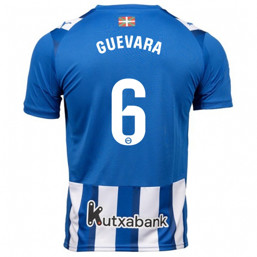 ילדים אנדר גווארה #6 כחול לבן ג'רזי ביתית 2025/26 חולצה קצרה