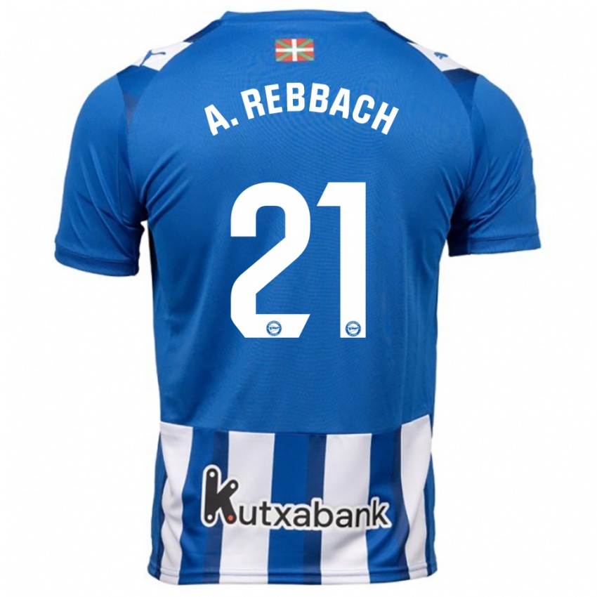 ילדים עבדה רבאש #21 כחול לבן ג'רזי ביתית 2025/26 חולצה קצרה