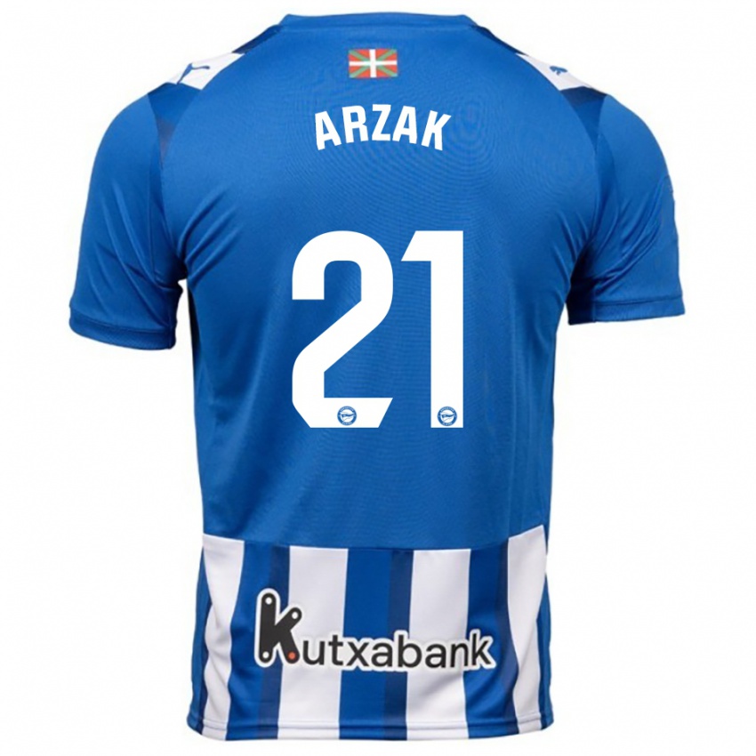 ילדים Andoni Arzak #21 כחול לבן ג'רזי ביתית 2025/26 חולצה קצרה
