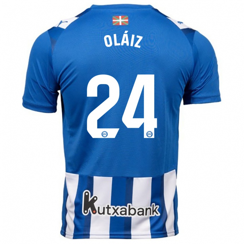 ילדים Xanet Oláiz #24 כחול לבן ג'רזי ביתית 2025/26 חולצה קצרה