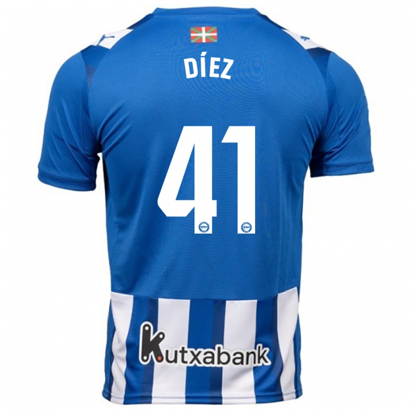 ילדים Victor Díez #41 כחול לבן ג'רזי ביתית 2025/26 חולצה קצרה