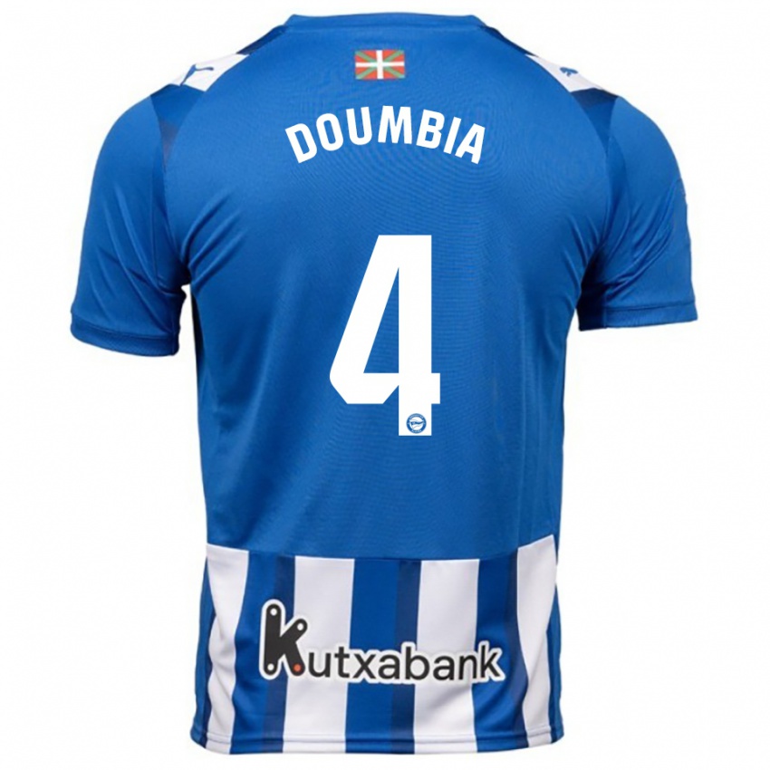 ילדים Daouda Doumbia #4 כחול לבן ג'רזי ביתית 2025/26 חולצה קצרה