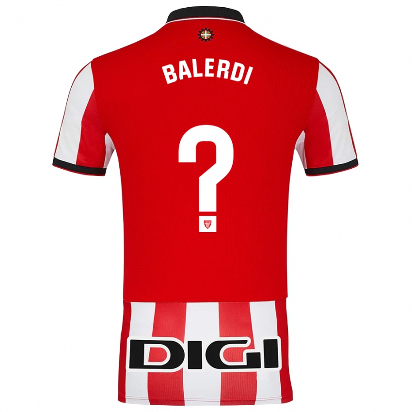 ילדים Laida Balerdi Beloki #0 אדום לבן ג'רזי ביתית 2025/26 חולצה קצרה