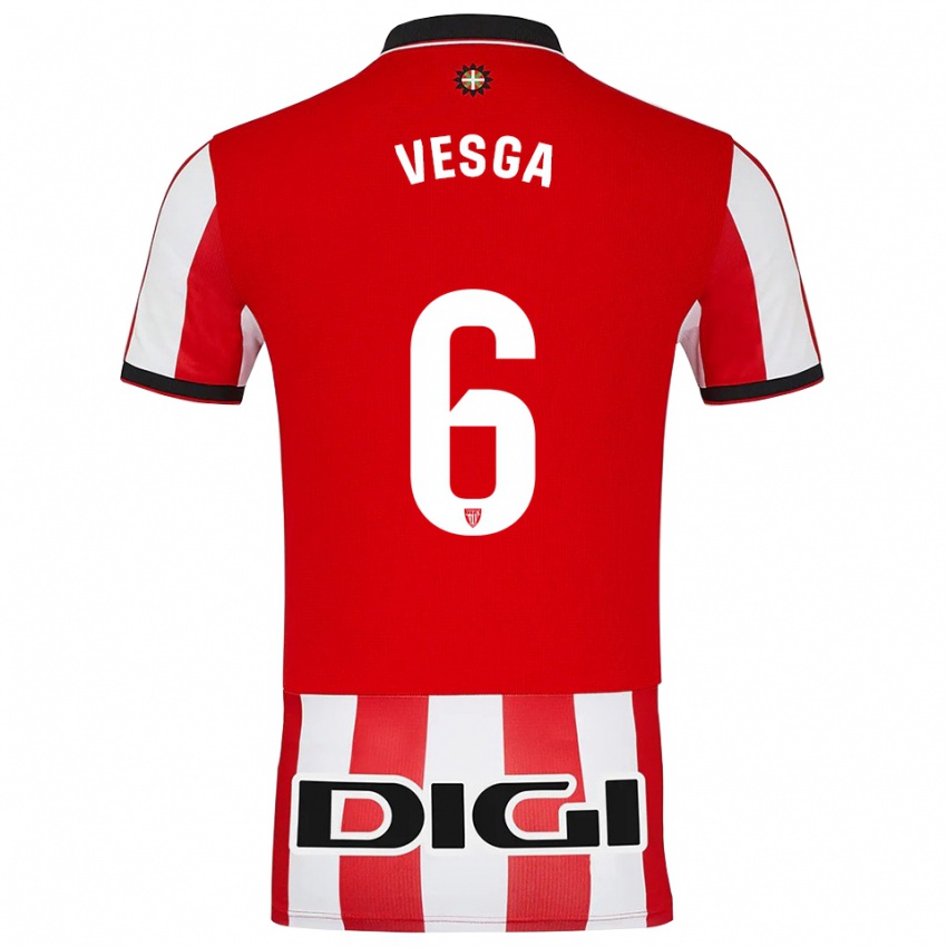 ילדים מיקל וסגה #6 אדום לבן ג'רזי ביתית 2025/26 חולצה קצרה