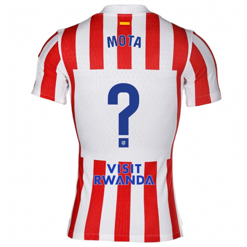 ילדים Koke Mota #0 אדום לבן ג'רזי ביתית 2025/26 חולצה קצרה