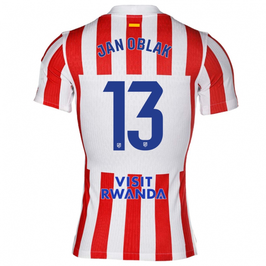 ילדים יאן אובלק #13 אדום לבן ג'רזי ביתית 2025/26 חולצה קצרה