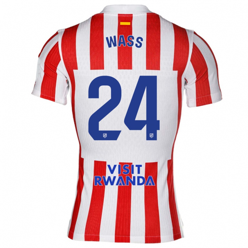 ילדים דניאל ואס #24 אדום לבן ג'רזי ביתית 2025/26 חולצה קצרה