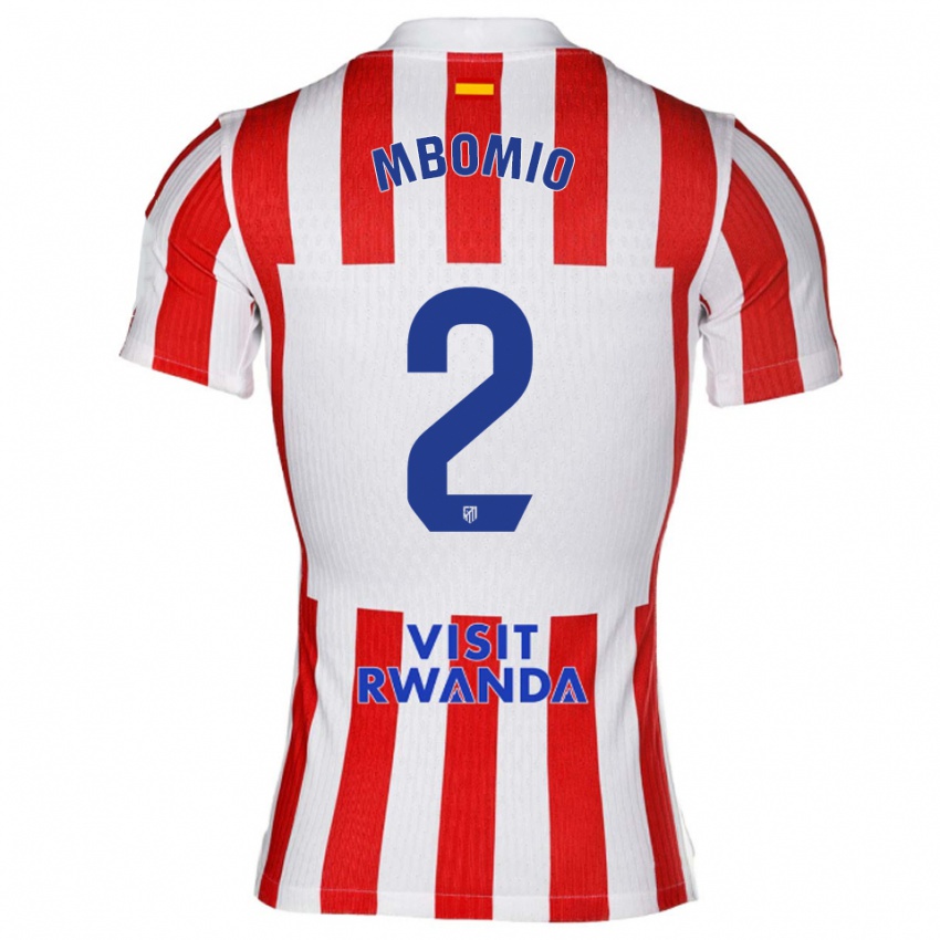 ילדים ענמנואל מבומיו אנגה #2 אדום לבן ג'רזי ביתית 2025/26 חולצה קצרה