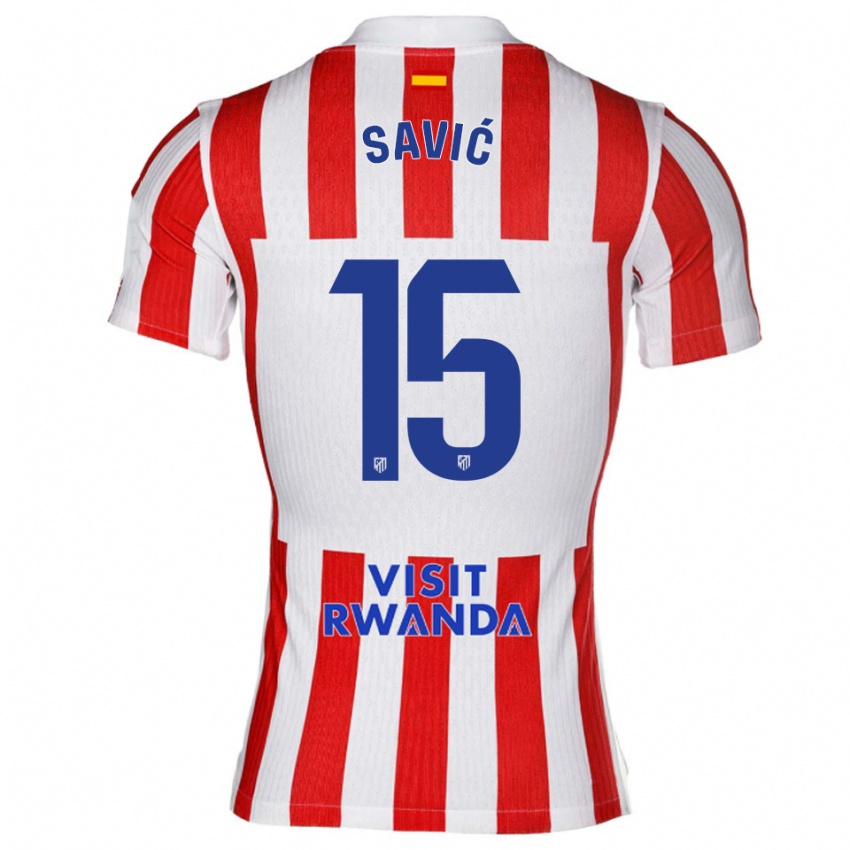 ילדים סטפן סאביץ' #15 אדום לבן ג'רזי ביתית 2025/26 חולצה קצרה