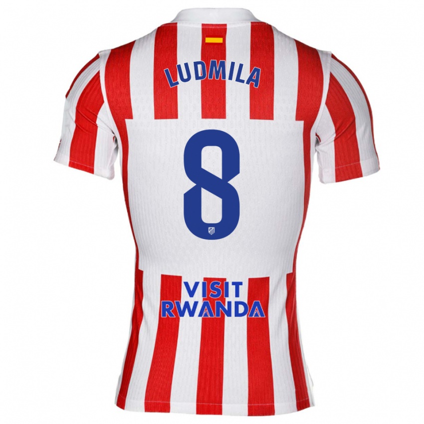 ילדים לודמילה #8 אדום לבן ג'רזי ביתית 2025/26 חולצה קצרה