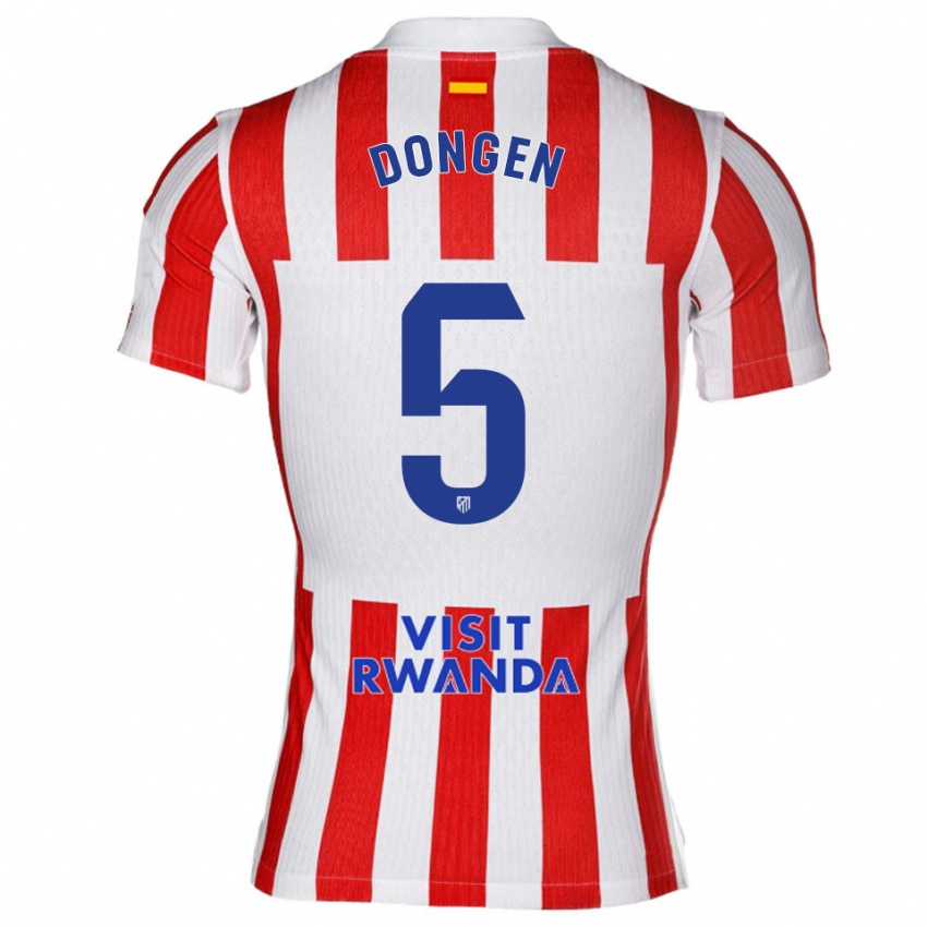 ילדים מרל ואן דונגן #5 אדום לבן ג'רזי ביתית 2025/26 חולצה קצרה
