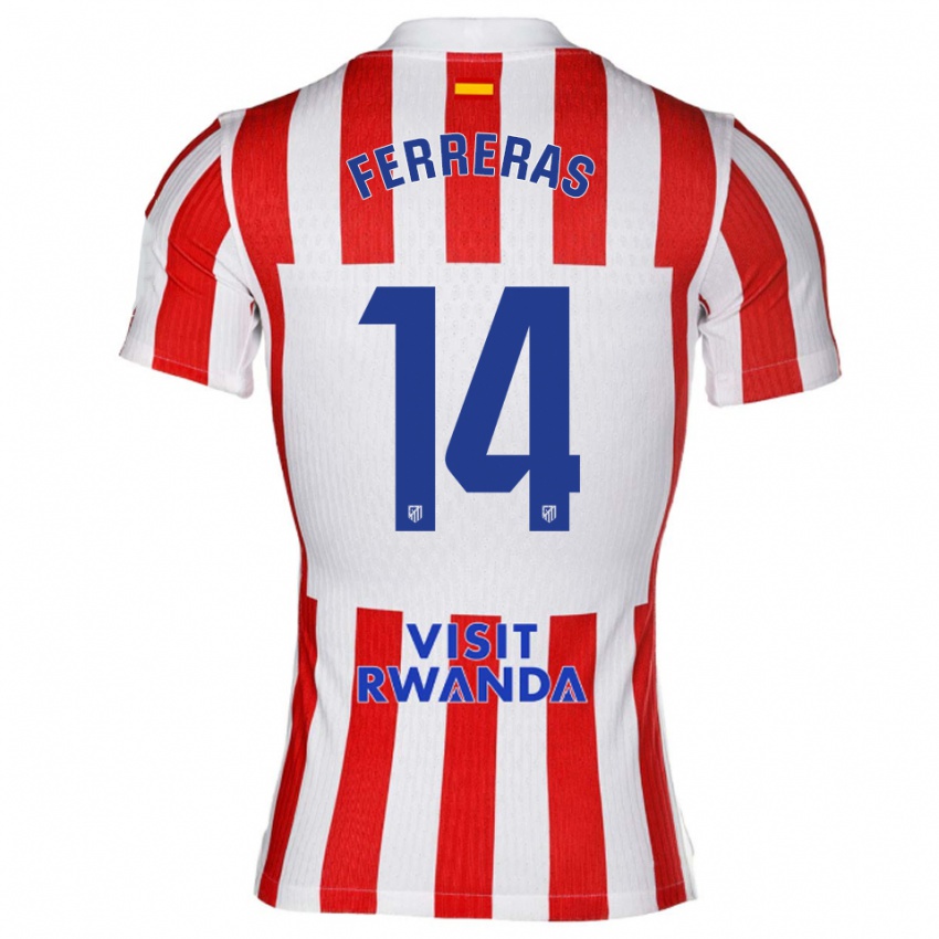 ילדים אדריאן פררס #14 אדום לבן ג'רזי ביתית 2025/26 חולצה קצרה